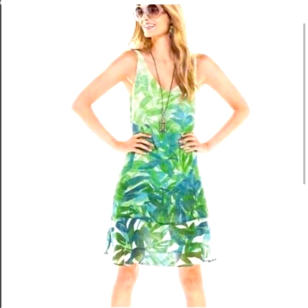 CAbi “Castaway” Tropical Print Dress.  Size S. - Picture 2 of 10